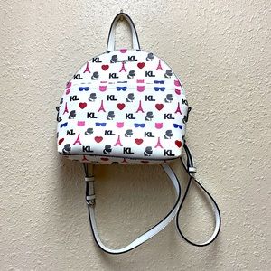 Karl Lagerfeld White Mini Purse Backpack- MAYBELLE BACKPACK